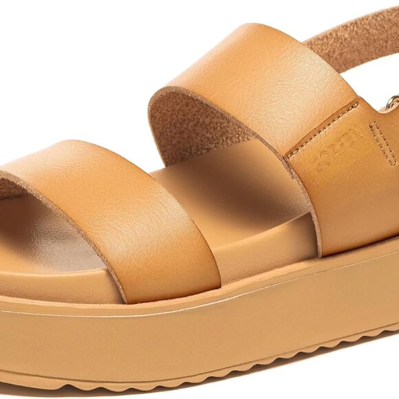 Shoes - Women's Platform Sandals Water-Resistant Polyurethane Open Toe Wedge with Adjust